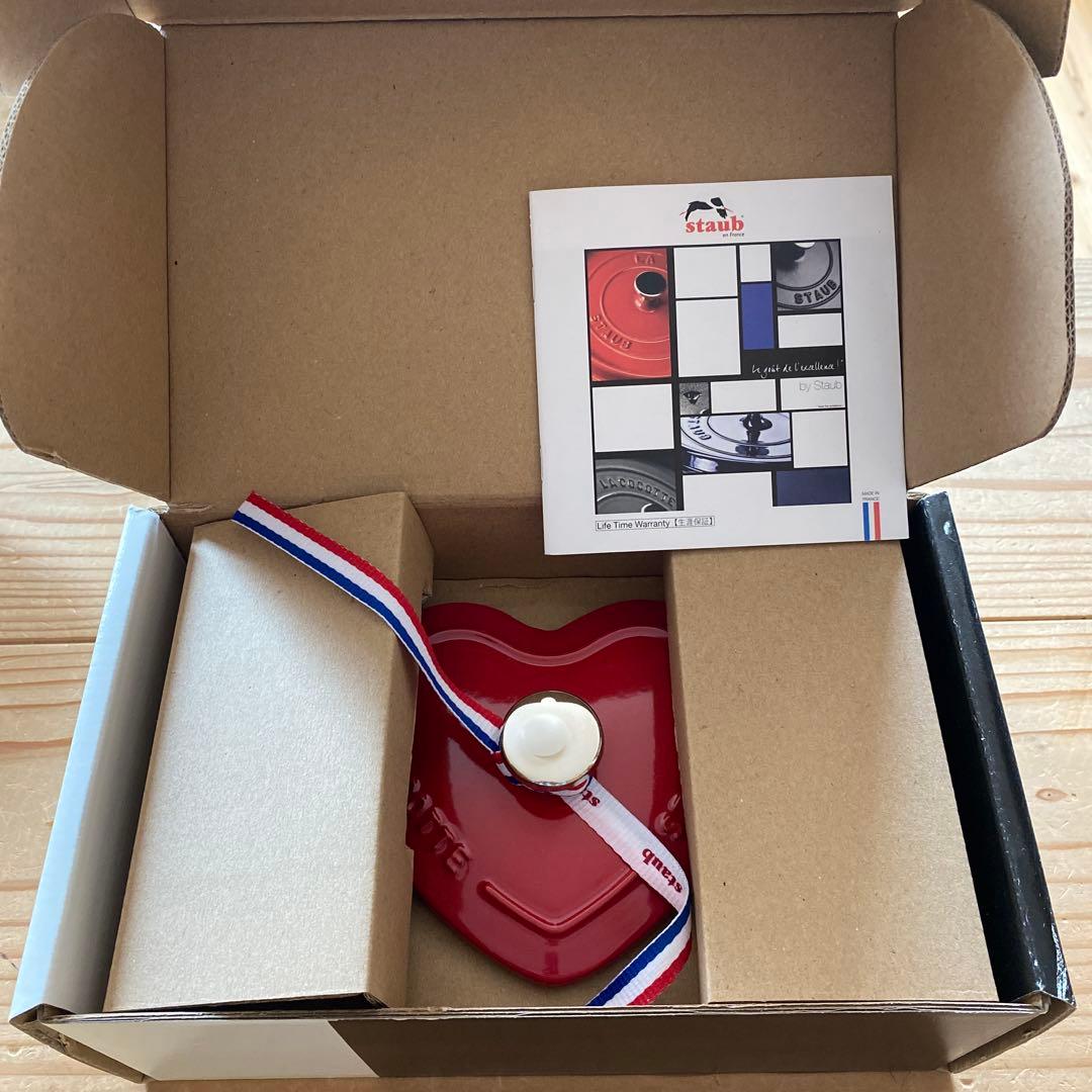 STAUB ハート型 鍋 レッド　スモール　ハートココット　チェリー