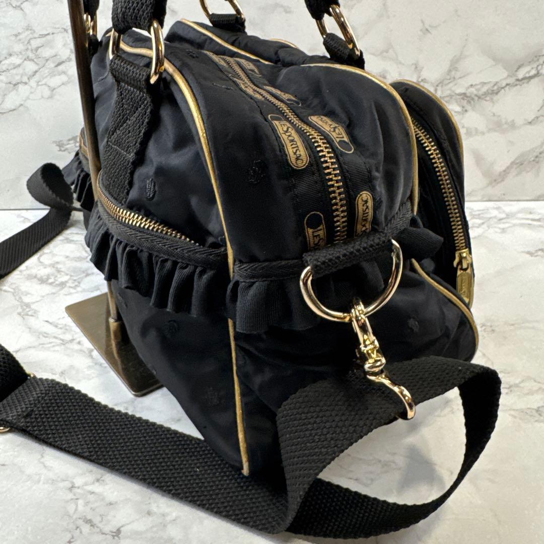 LeSportsac×MANOUSH ナイロン刺繍 ショルダー ボストンバッグ