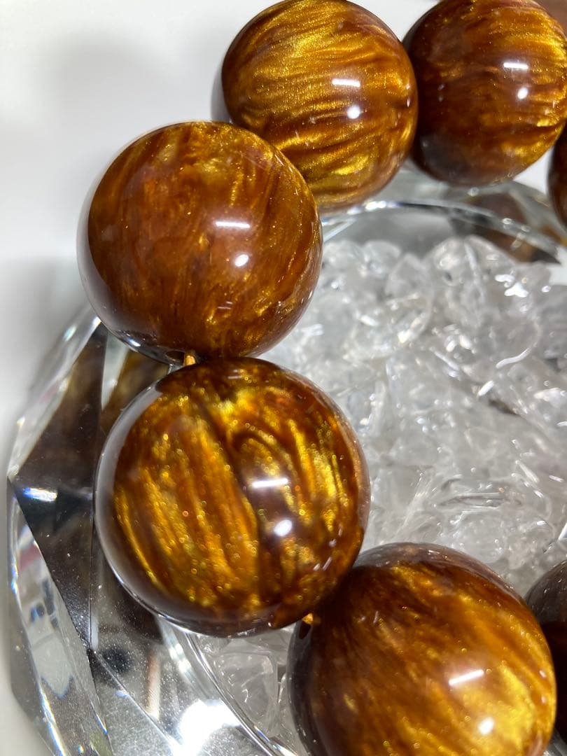 般*️様 天然石　人工石　金糸海柳　レアサイズ　超大玉　数珠　ブレスレット