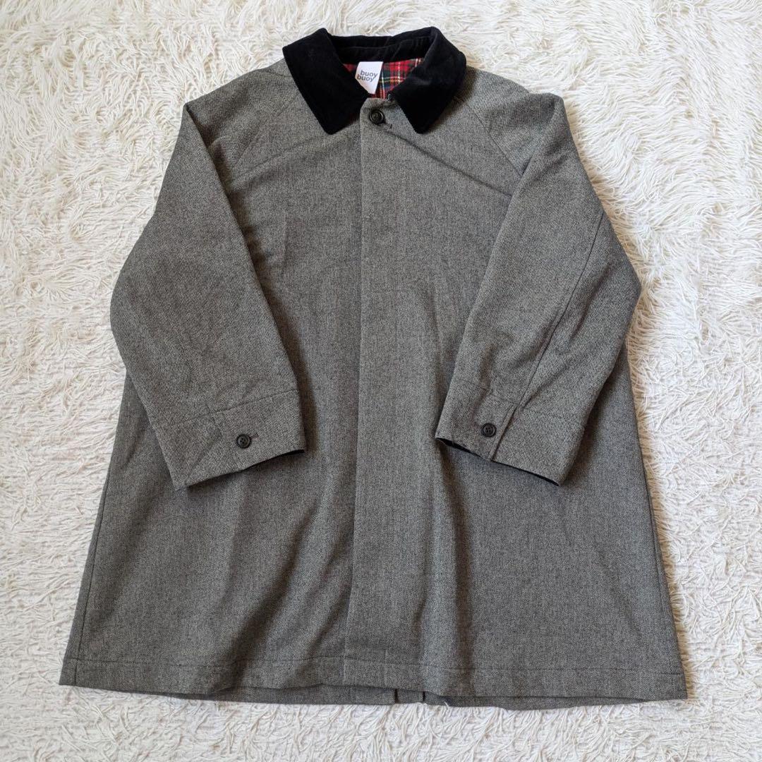 buoy buoy/ブイ　ステンカラーコート　裏地ネルチェック　サイズFree