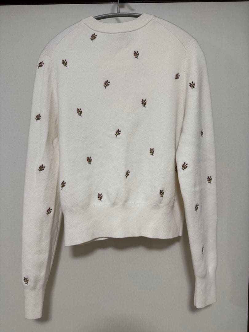 CABaN コットンカシミヤ エンブロイダリークルーネックカーディガン