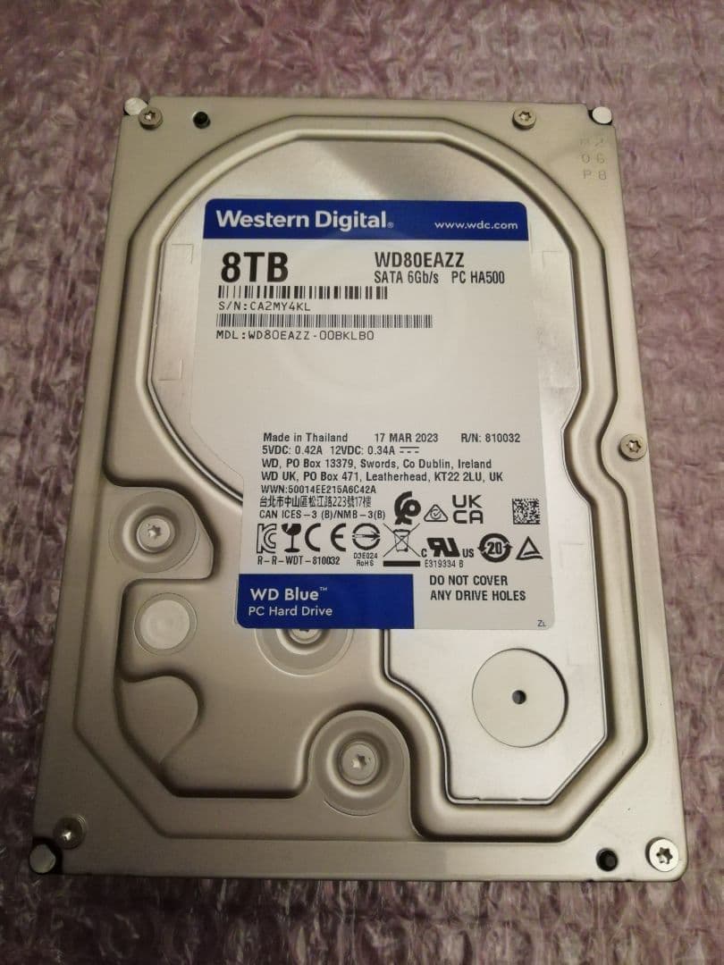 内蔵型ハードディスクドライブ Western Digital WD80EAZZ 8TB HDD