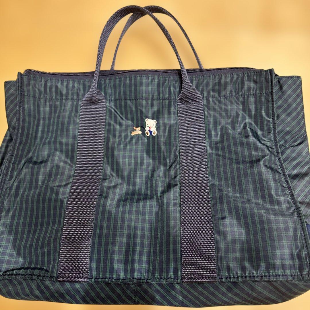 ♡ファミリア　ナイロン製チェックトートバッグ♡