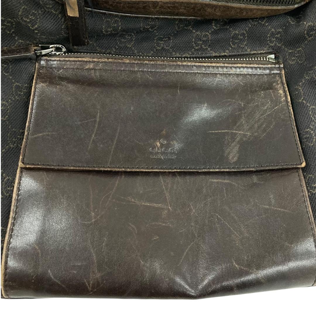 GUCCI グッチ ボディバッグ GGキャンバス レザー 101679 茶系