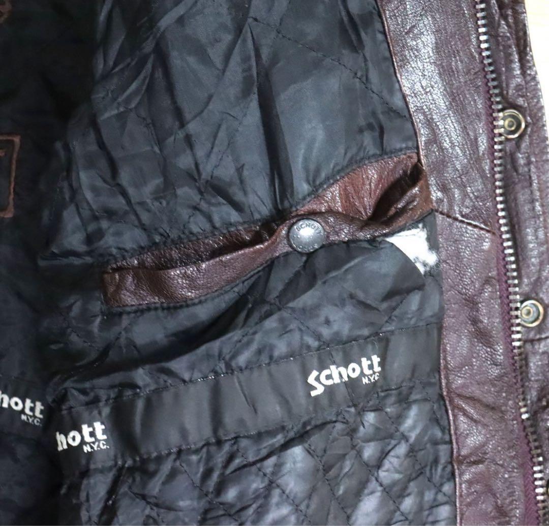 Schott シングルライダース 本革　レザージャケット　刺繍　イーグル