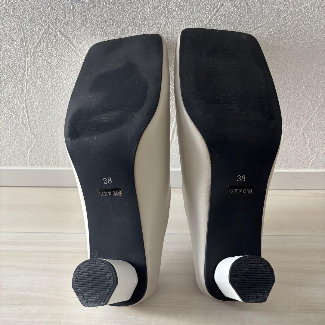 【UN3D.】アンスリード　スクエアミュール　ベージュ　美品