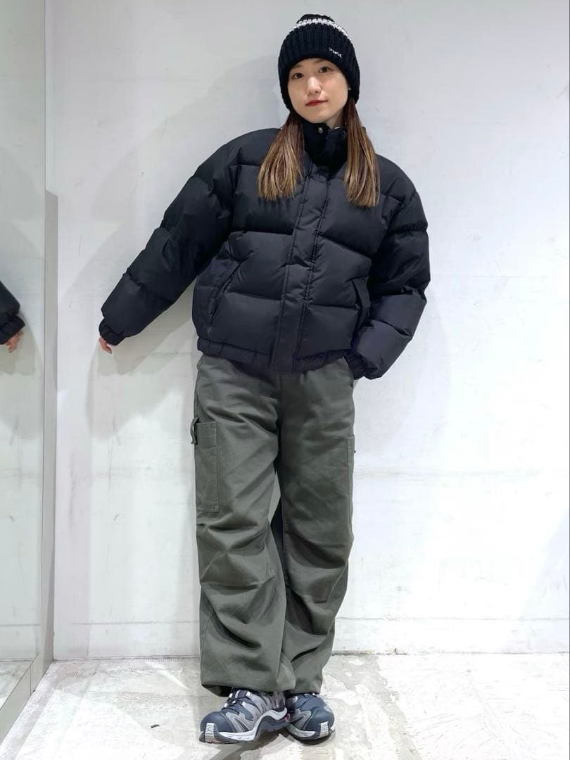 【新品】エックスガール ロゴテープ付きダウンジャケット ジャンパー 防寒 黒