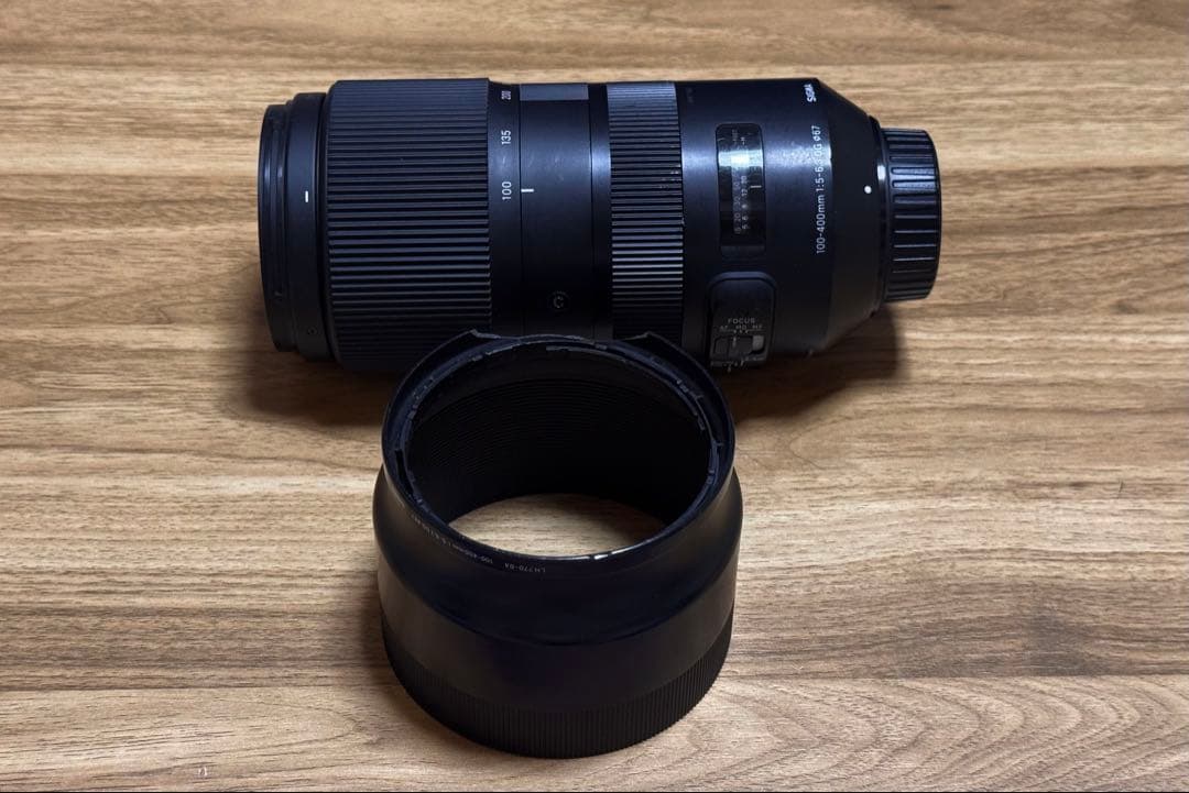 (わけあり)SIGMA 100-400mm F5-6.3 フード割れ