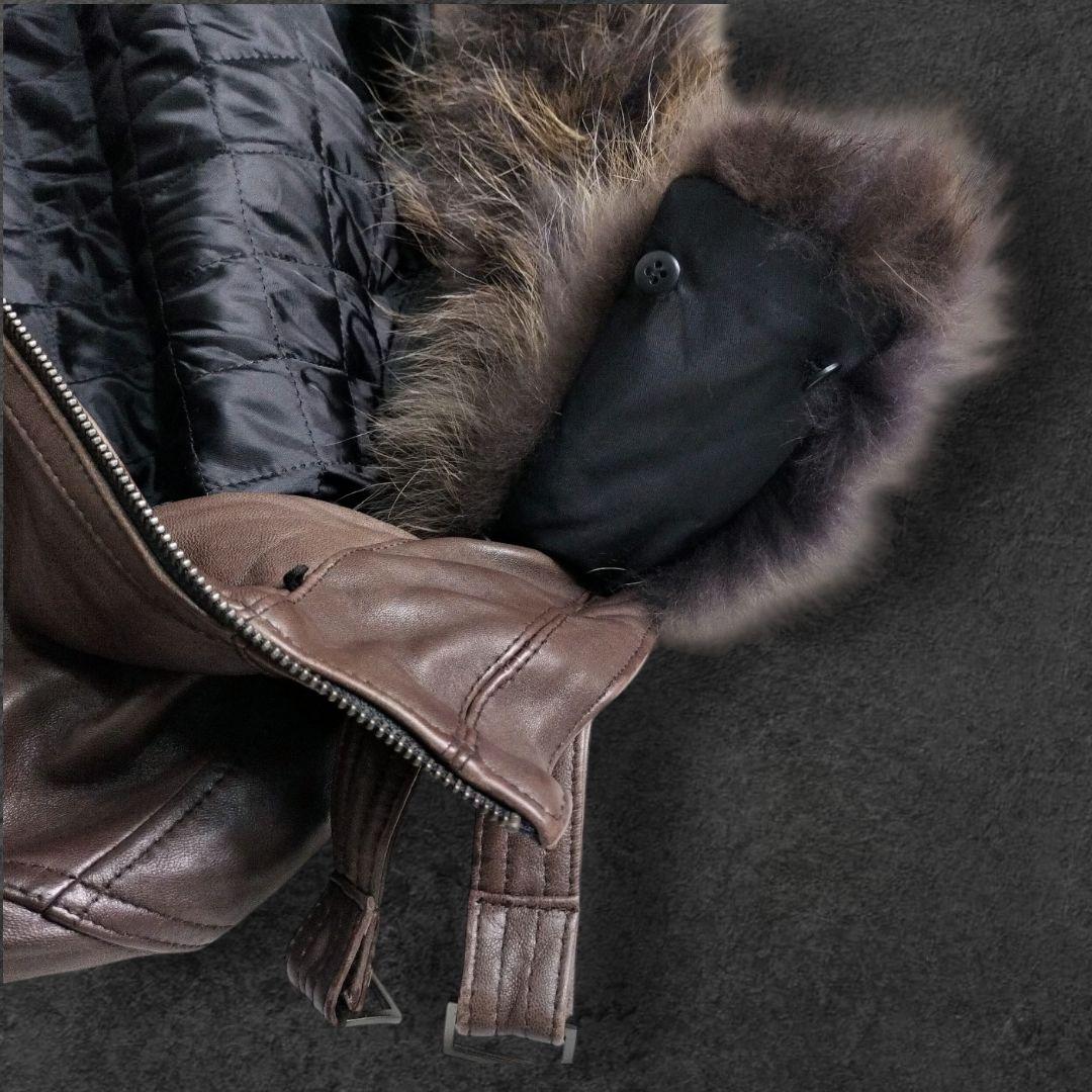 00s archive ラムレザー ファー　ジャケット ライダース 2way