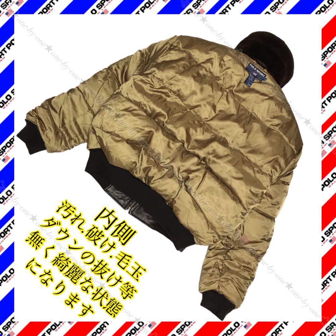 POLO SPORT ポロスポーツ レザー ダウン ジャケット G-1 高級 M
