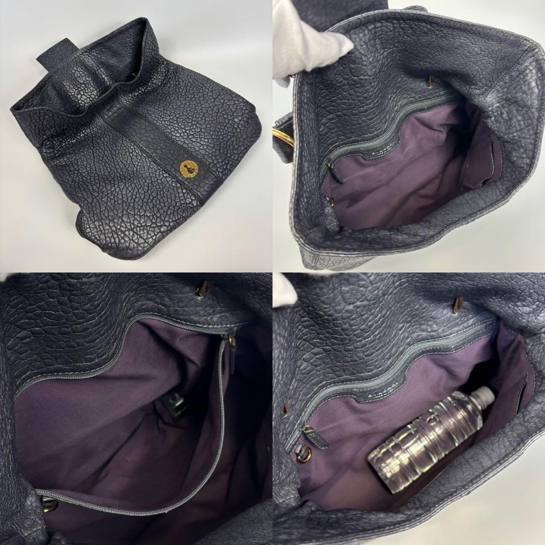 極美品　ブルガリ レオーニ ハンドバッグ ライオン シボ革 カード有