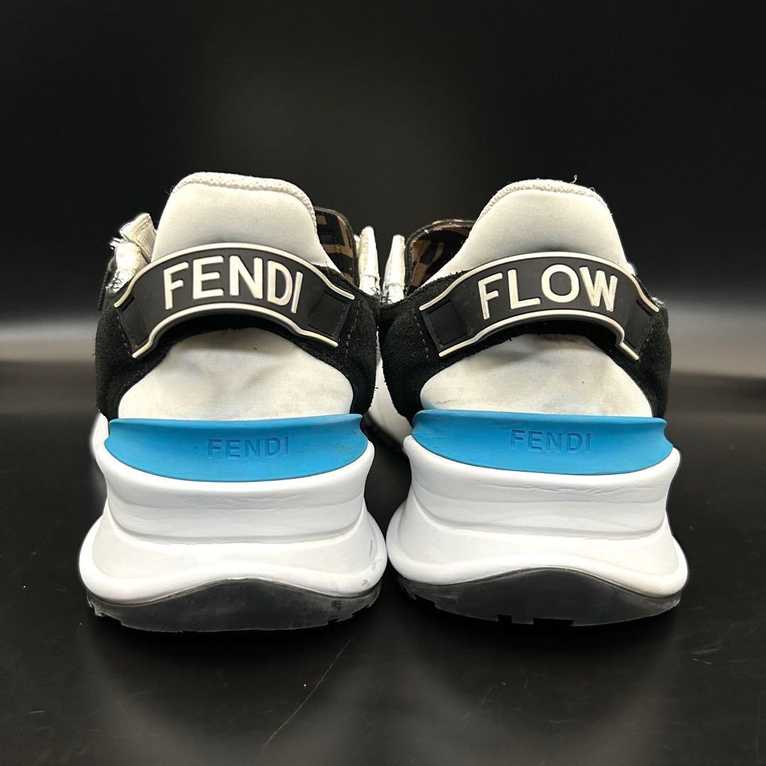 【極美品】フェンディ フロー スニーカー ズッカ サイドジップ メンズ 青 7