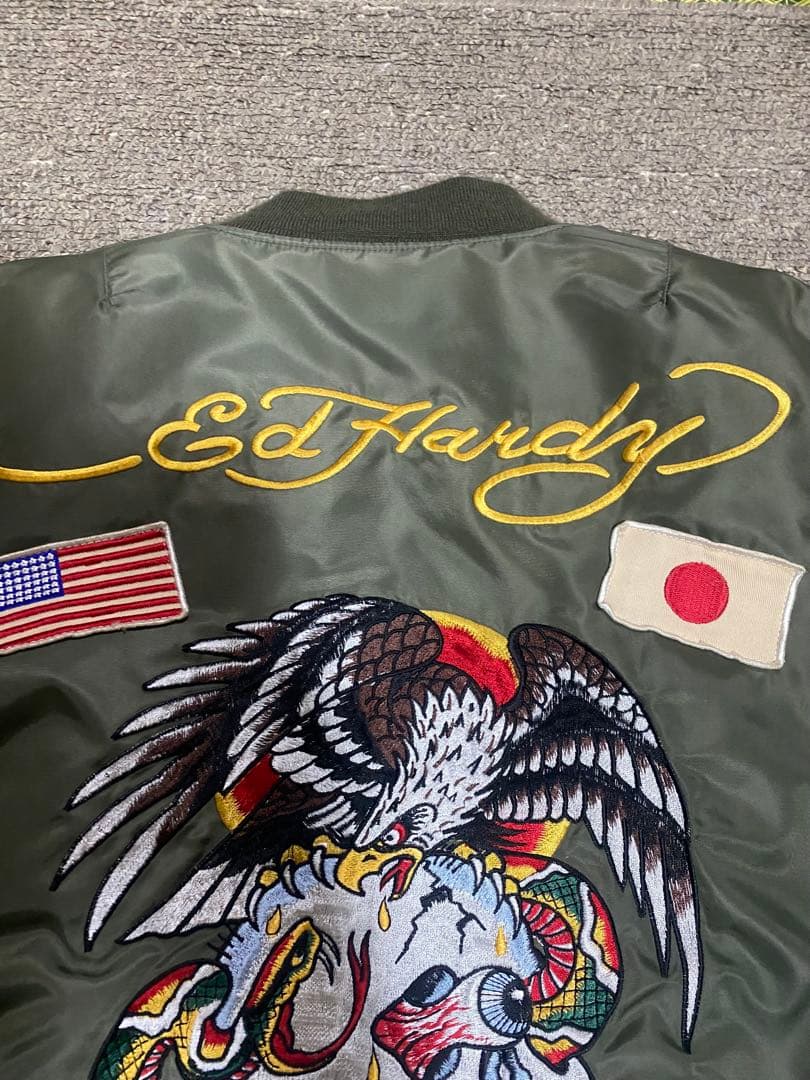 ド派手デザイン✨エドハーディー スカジャン MA-1 刺繍 ワッペン