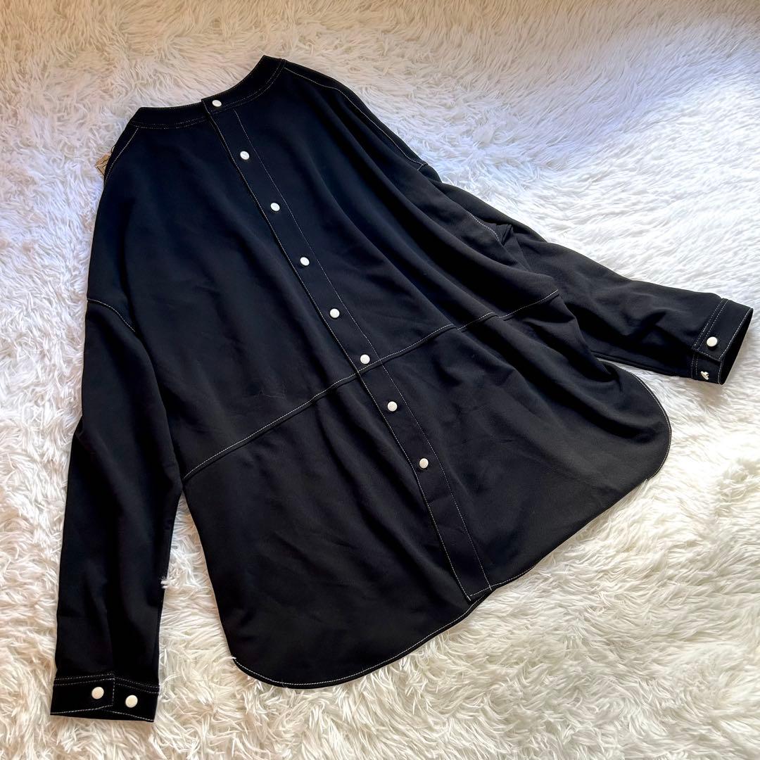 新品タグ付　ビアズリー　 配色ステッチジョーゼット　チュニック　カットソー