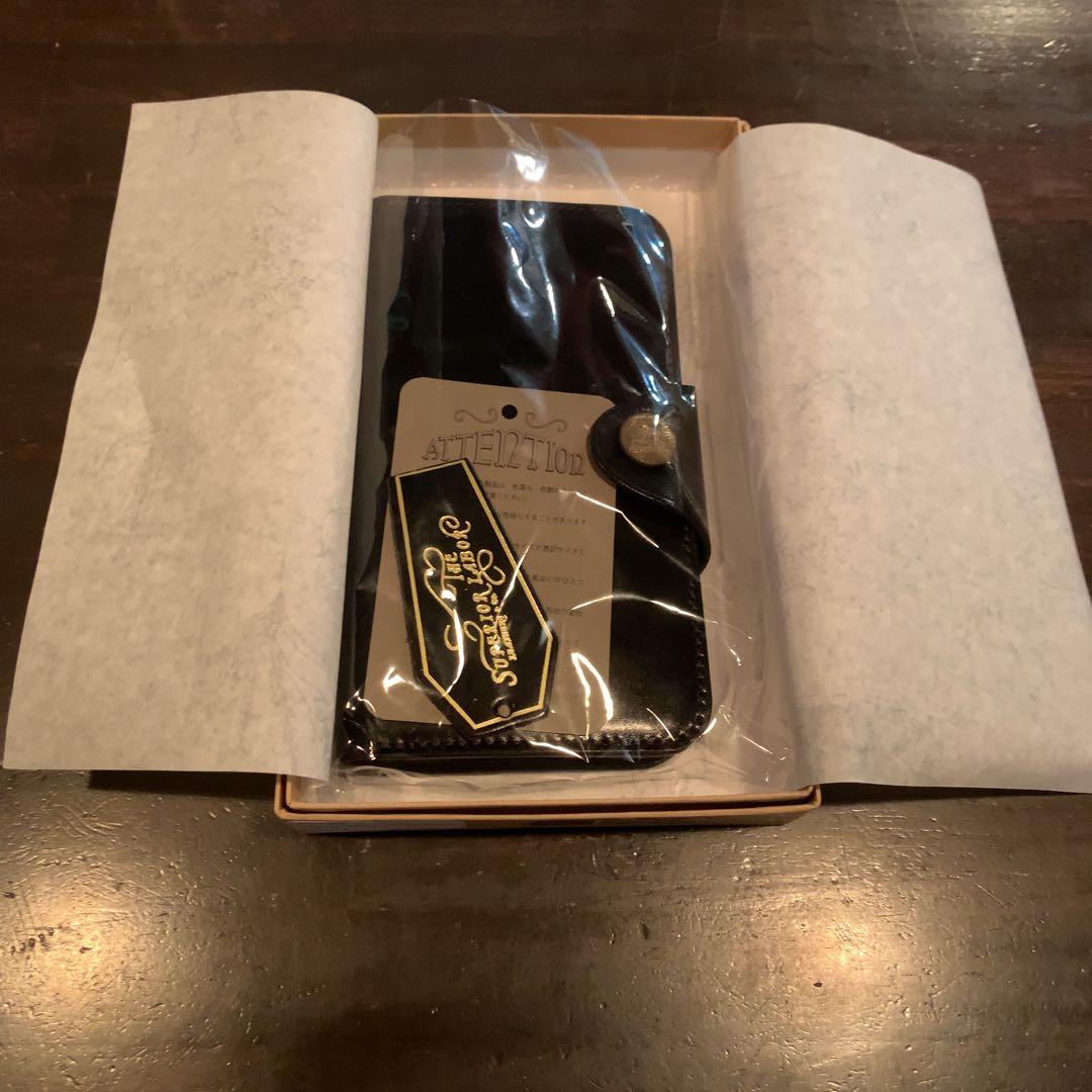 新品箱入りシュペリオールレイバー iPhoneX レザーケース黒 コードバン
