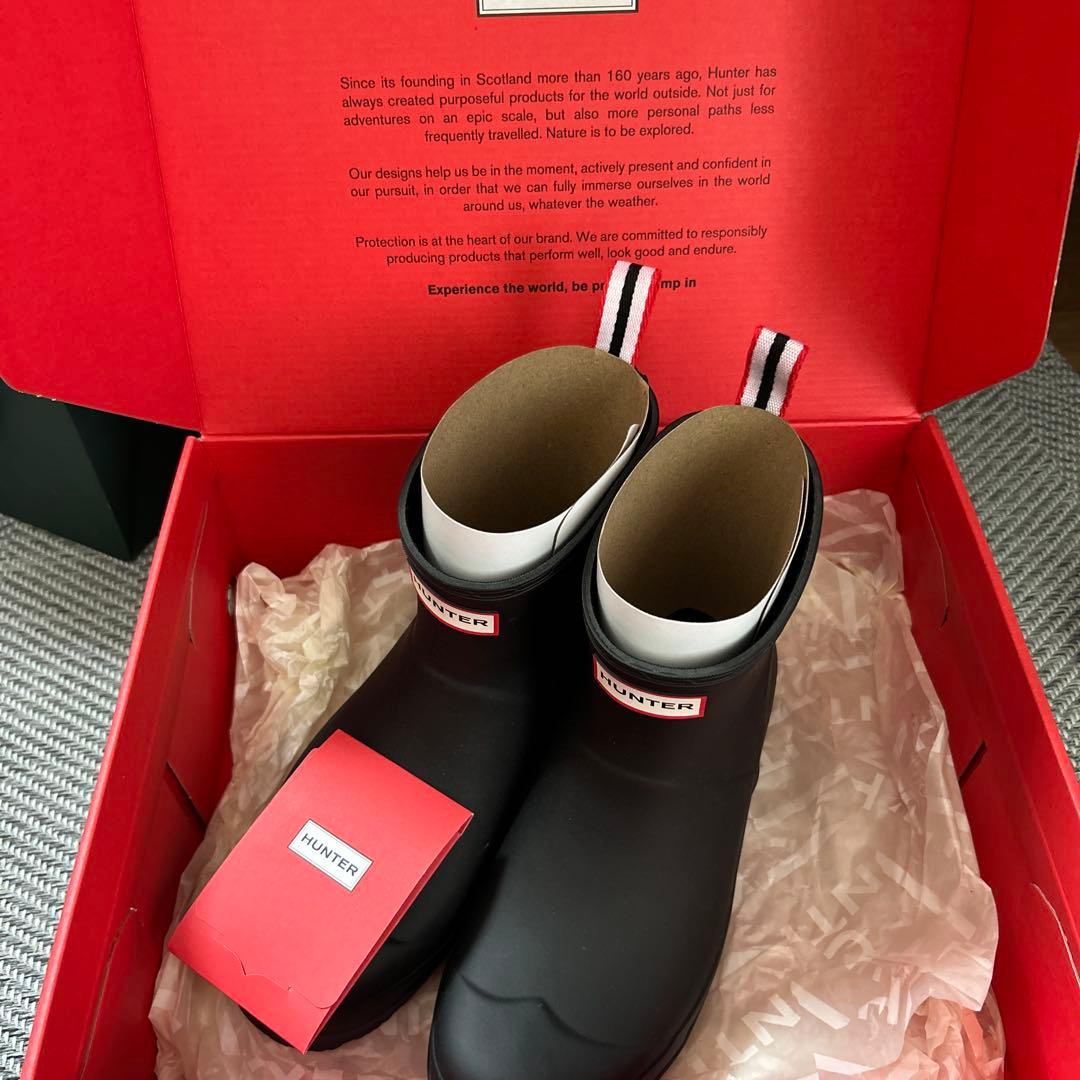 新品★HUNTER レディース オリジナル プレイ ショートブーツ ブラック