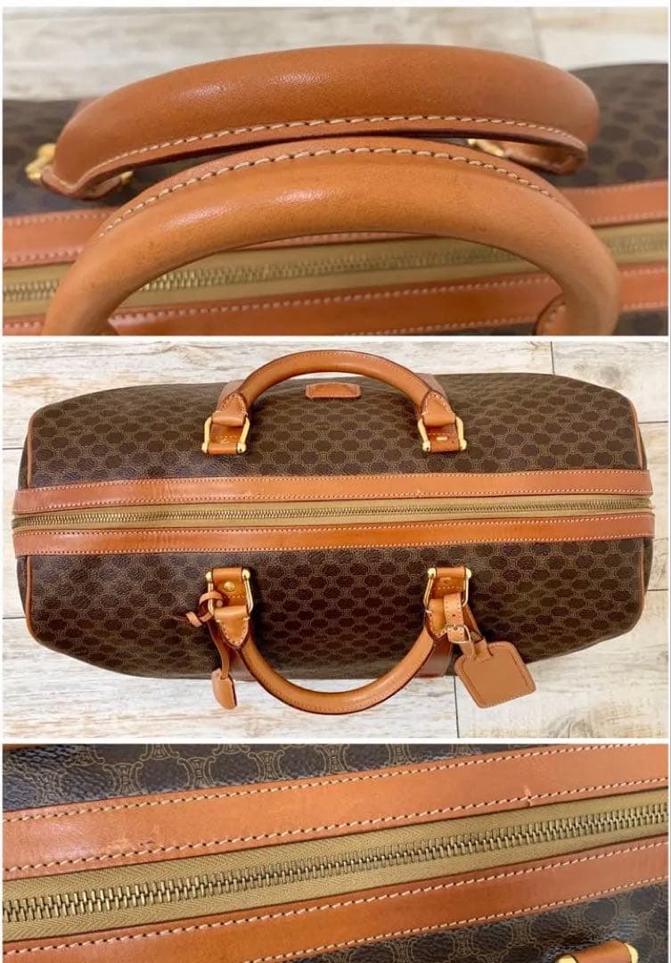 未使用美品★CELINE セリーヌ ボストンバッグ マカダム ブラウン 保存袋