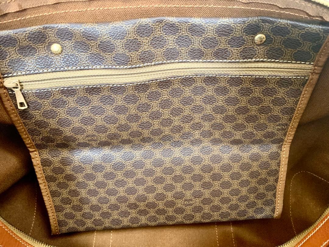 未使用美品★CELINE セリーヌ ボストンバッグ マカダム ブラウン 保存袋