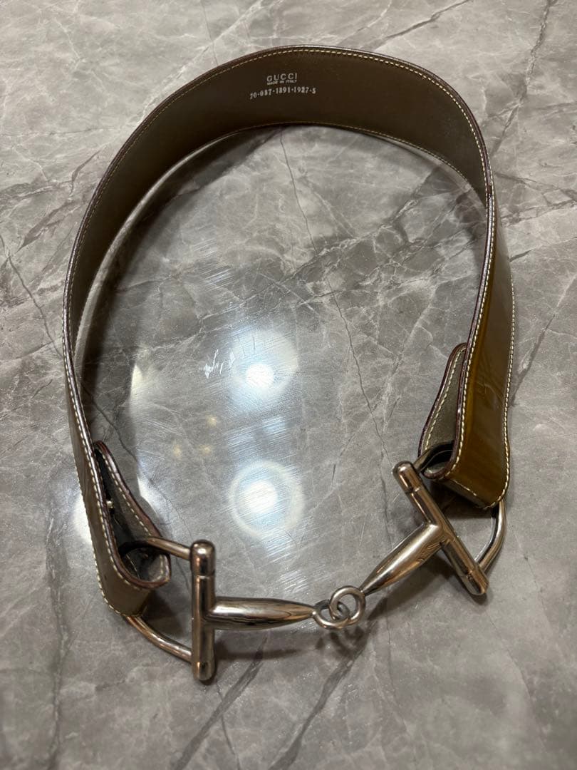 グッチレザー製ブラウンゴールドベルト