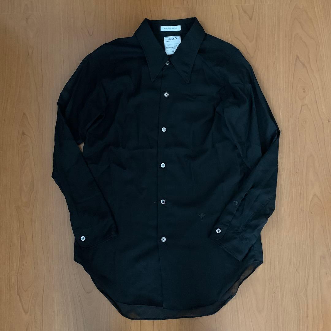 美品　マディソンブルー SH W/VOILE WOOL VOILE マダムシャツ