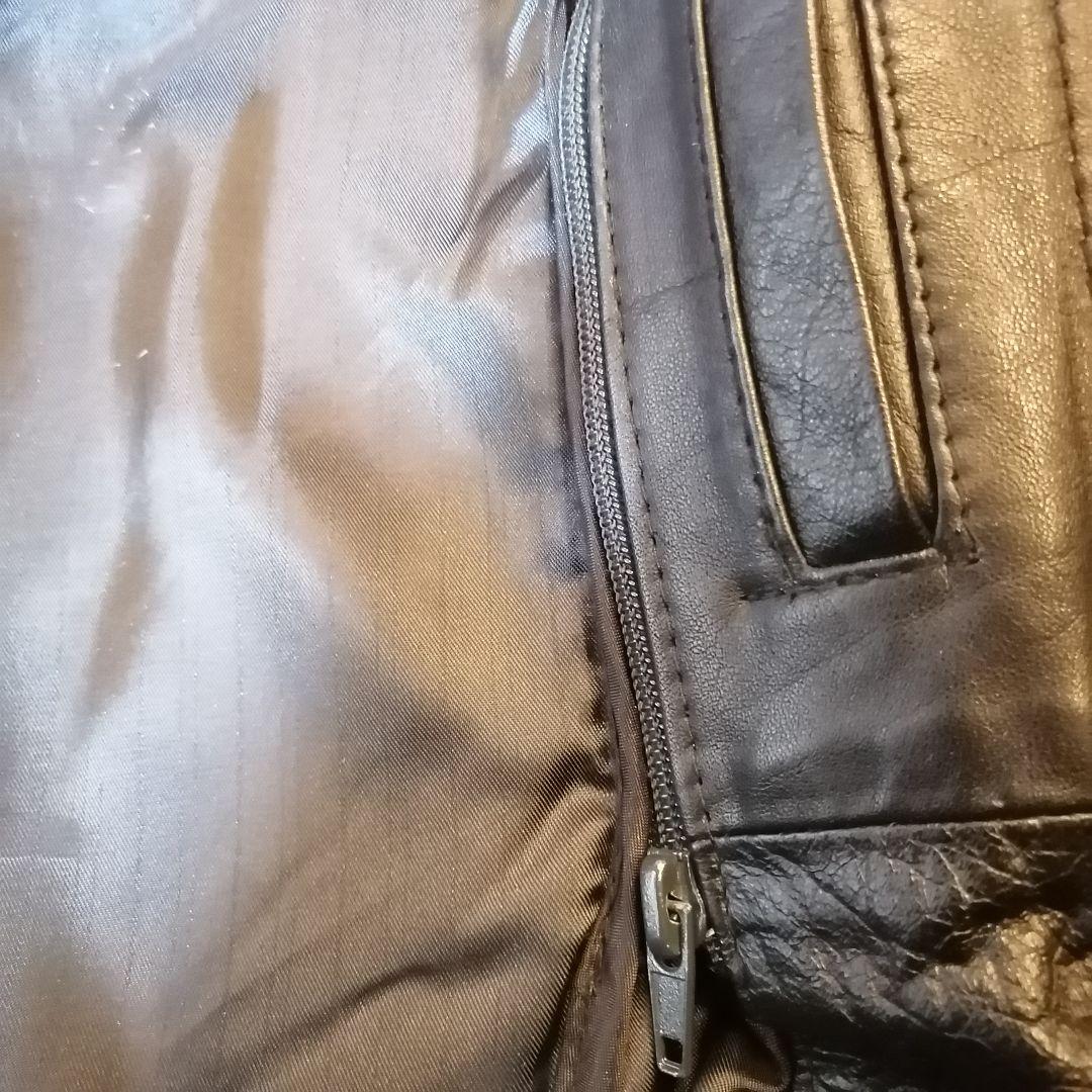 80s カウレザージャケット　ブルゾン　シングル　ライナー　ユーロ