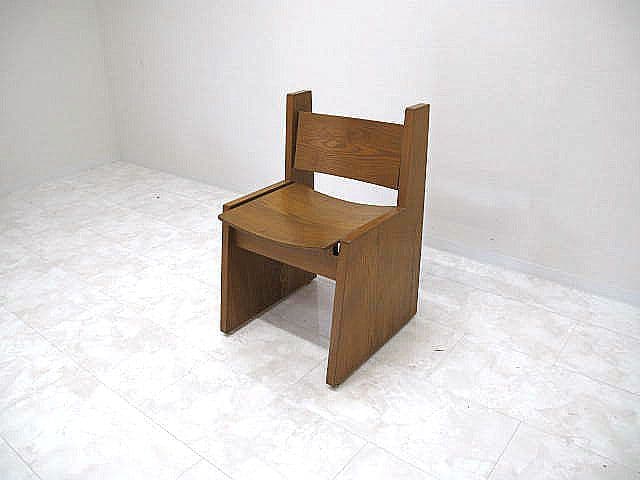 ヴィンテージ　キリスト教会使用 チャーチチェア 無垢材　カトリック　サイドチェア