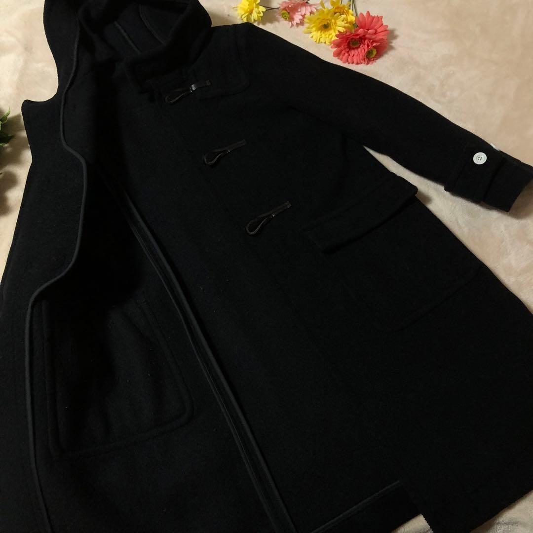 美品♡ HYKE ハイク　ダッフルコート　ロング　白トグル　ブラック　サイズ2