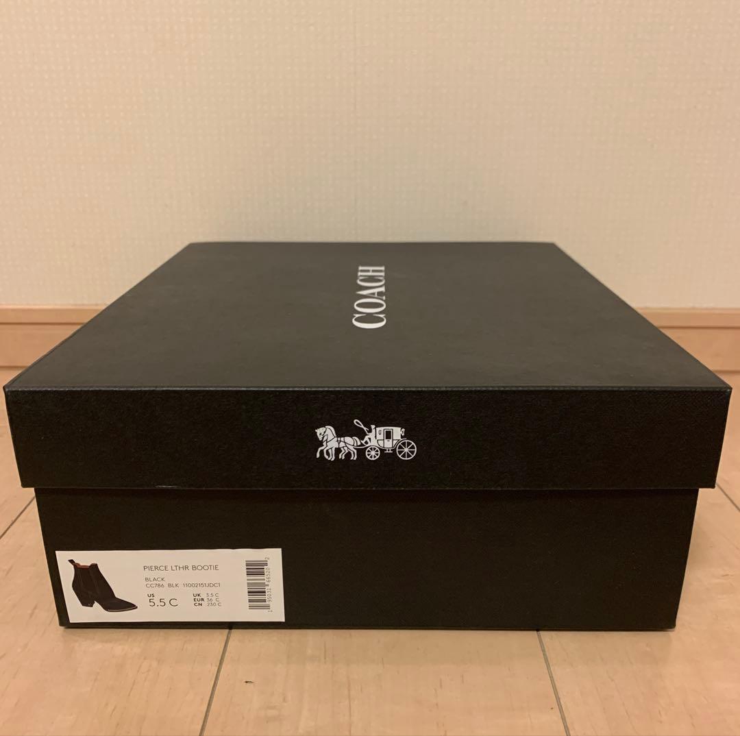 【COACH】新品ショートブーツ ピアス ブーティー ブラック 黒5.5C/23