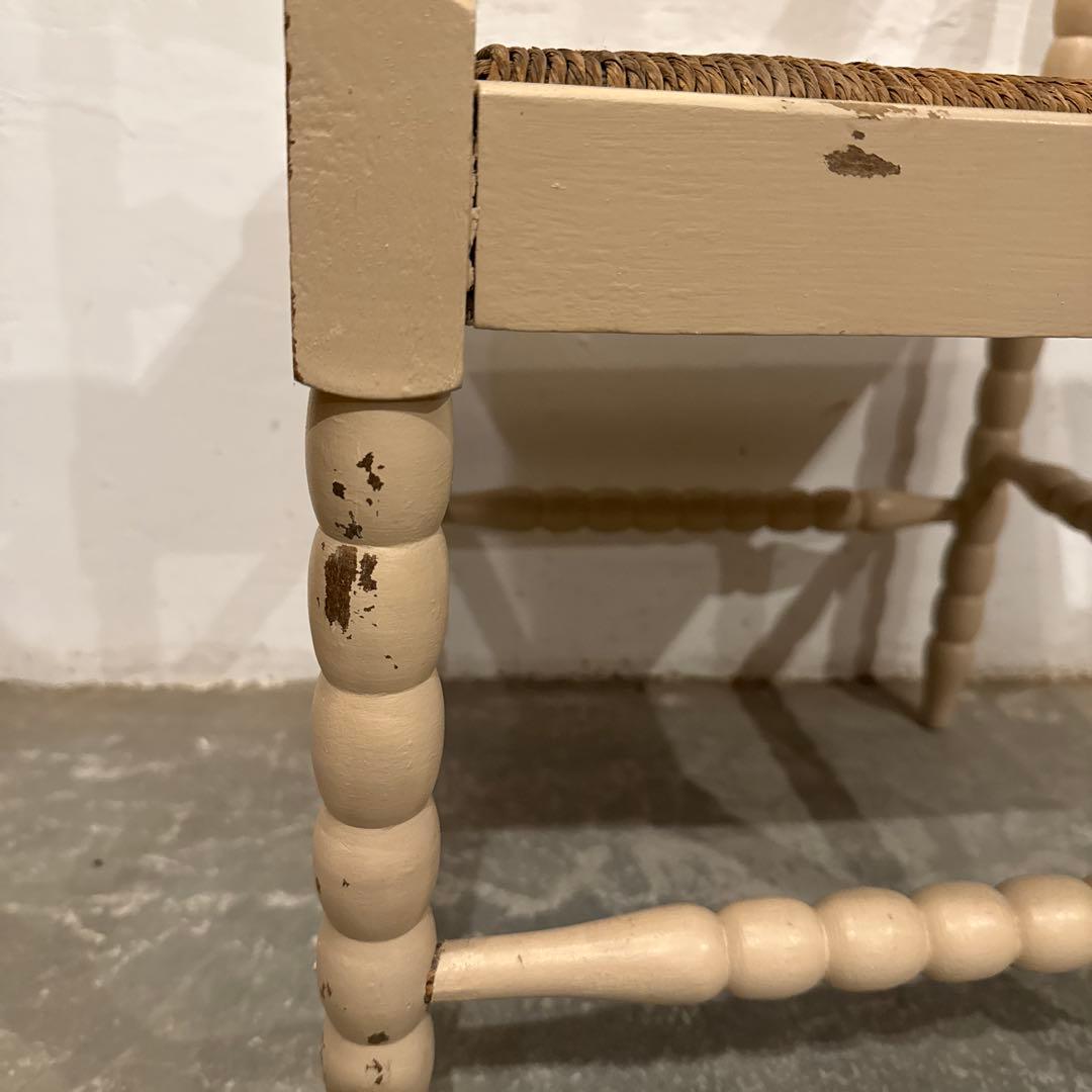 年末年始saleヴィンテージチェア　コーナーチェア　ペイント　藁座面　2