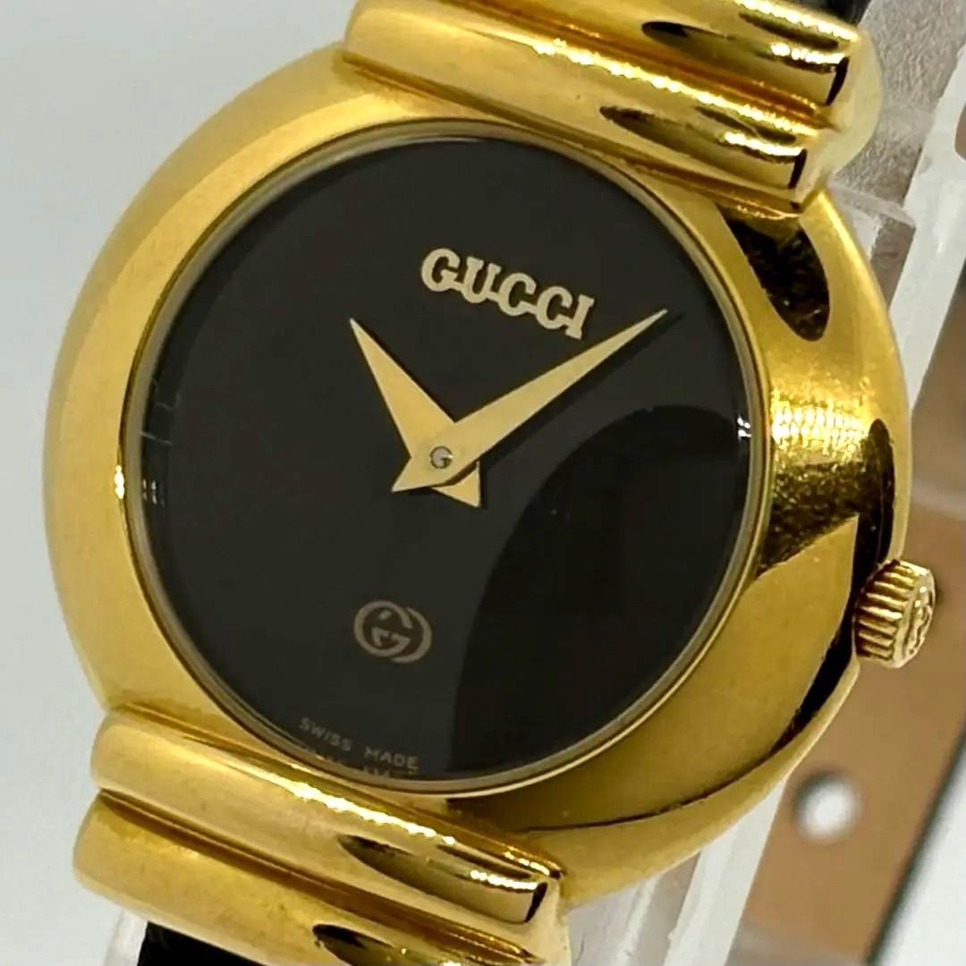 【稼働/新品電池】グッチ 5300L レディース腕時計 黒文字盤　新品ベルト