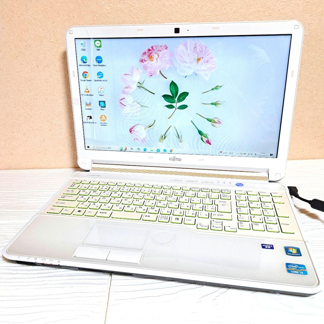 富士通 LIFEBOOK ノートパソコン PC 高速SSD オフィス ホワイト