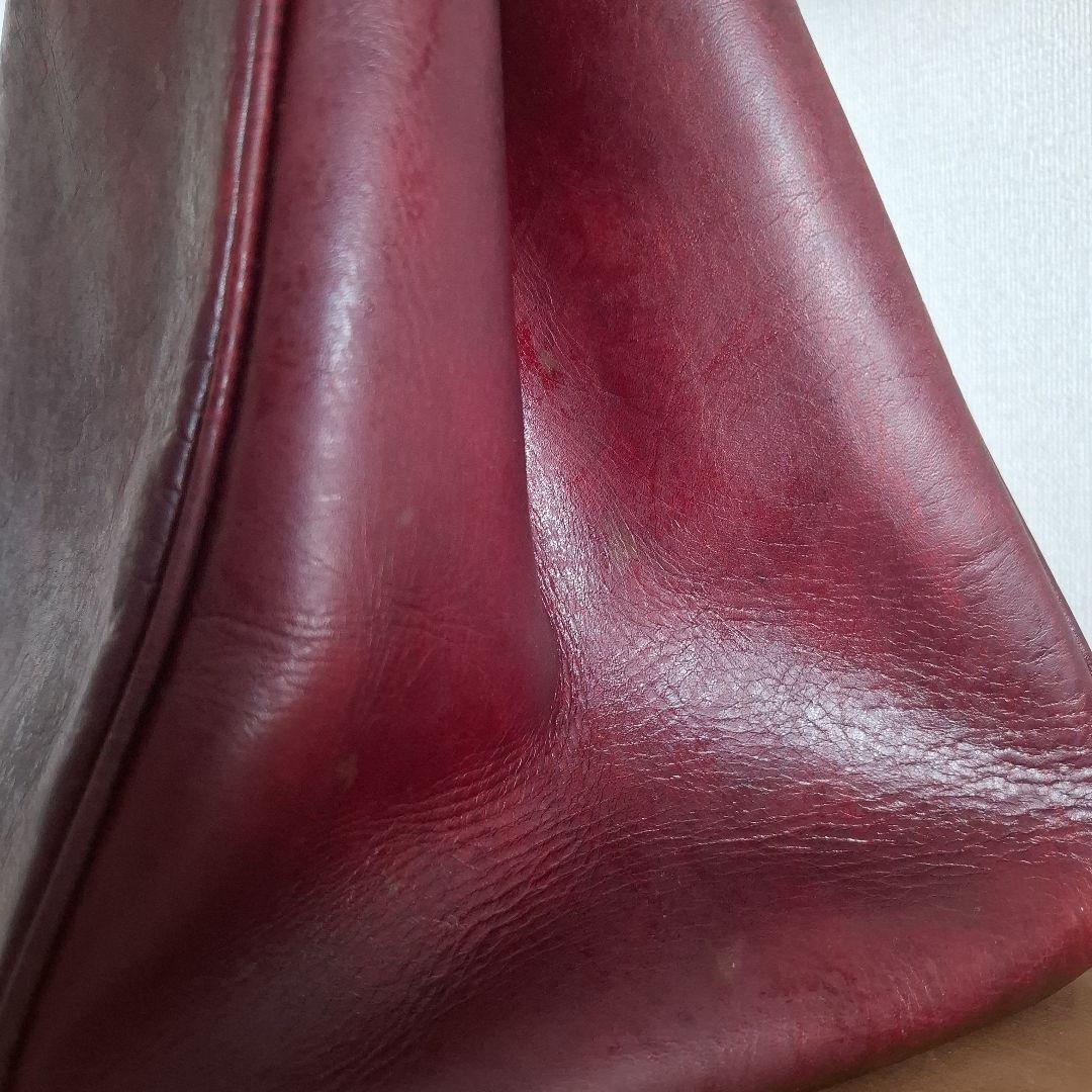 【本革】　旅行鞄　バッグ　ヴィンテージ　ワインレッド