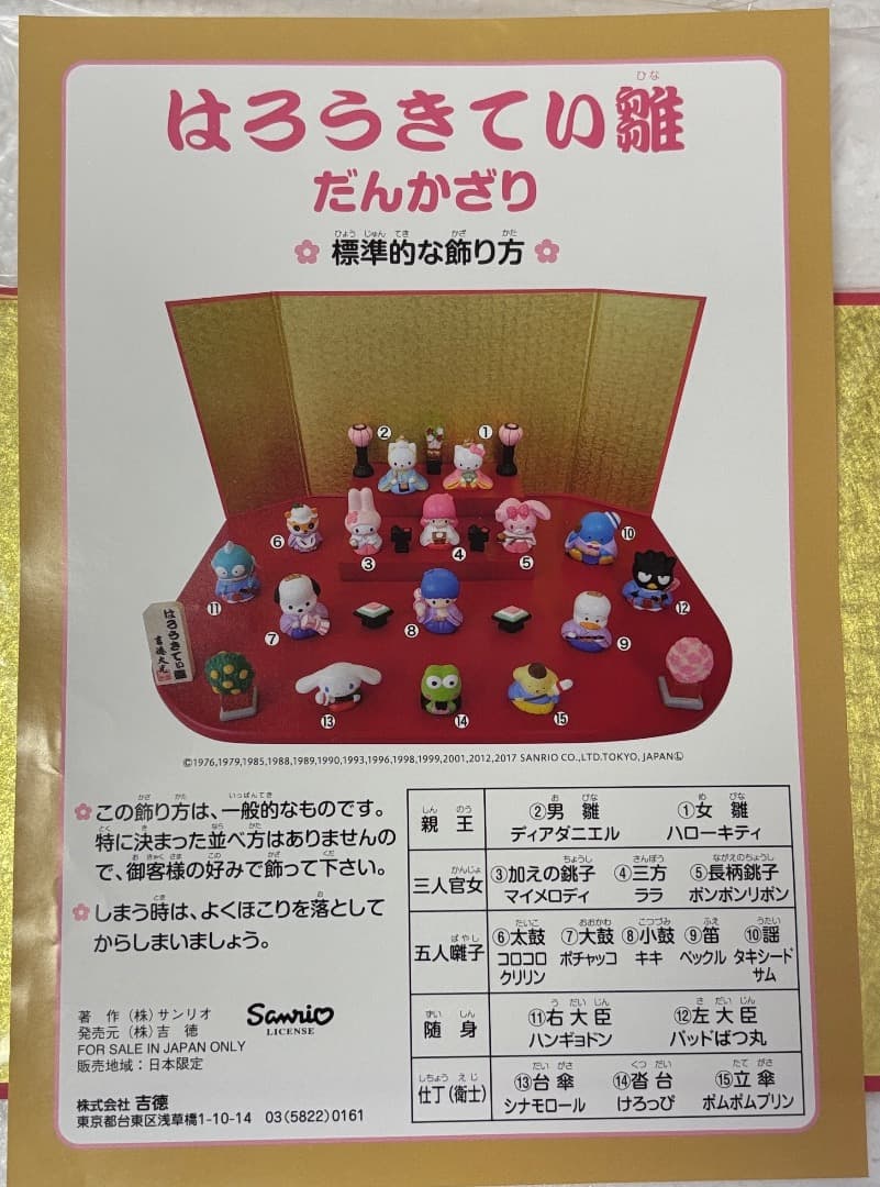 【未使用】吉徳 ハローキティ段飾り（サンリオキャラクターズ）ひな人形セット