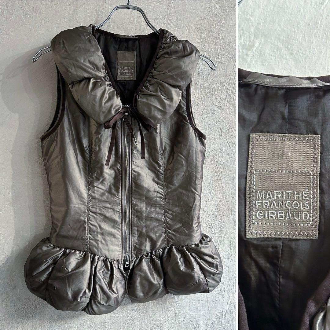 美品 MARITHE FRANCOIS GIRBAUD リボン付き 中綿 ベスト