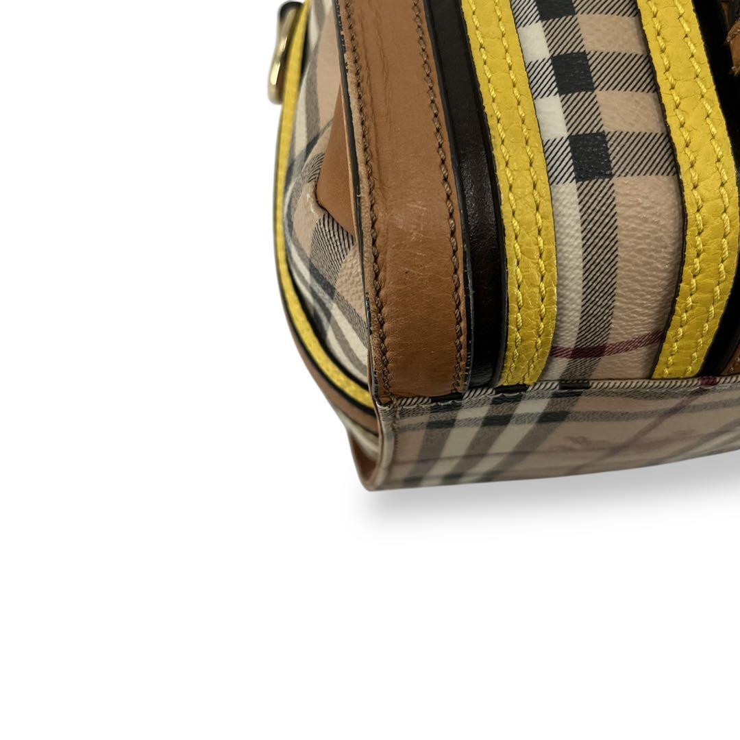 S様　バーバリー　ミニボストン　ハンドバッグ　ノバチェック　シャドーホース