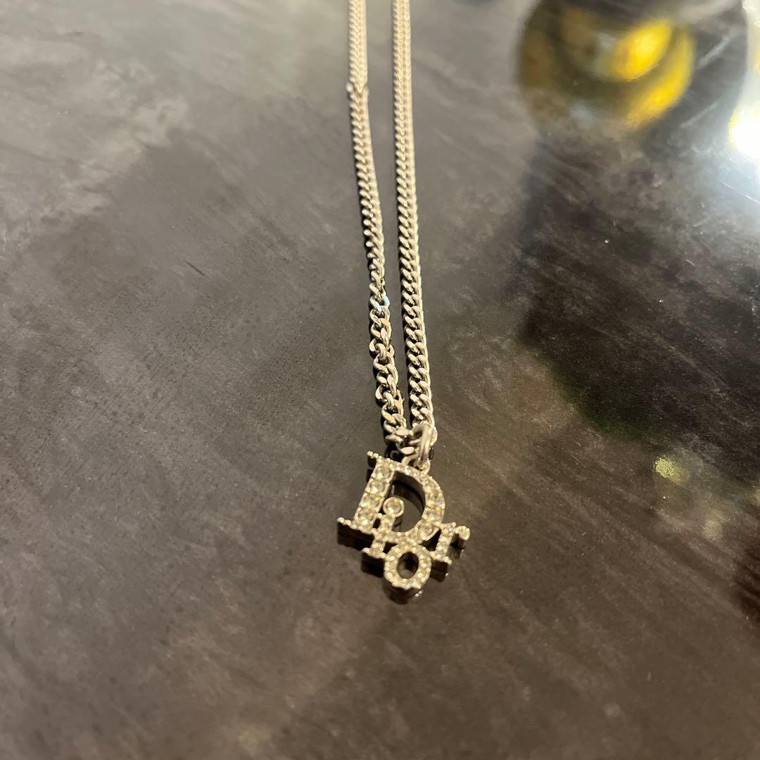 【美品】DIOR オブリークネックレス　クリスタル