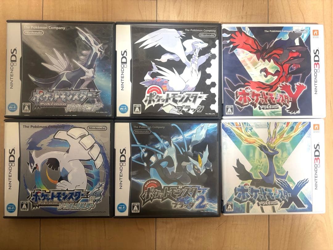 ポケモン6本 X/Y/ブラック/ブラック2/ダイヤモンド/ソウルシルバー動確済