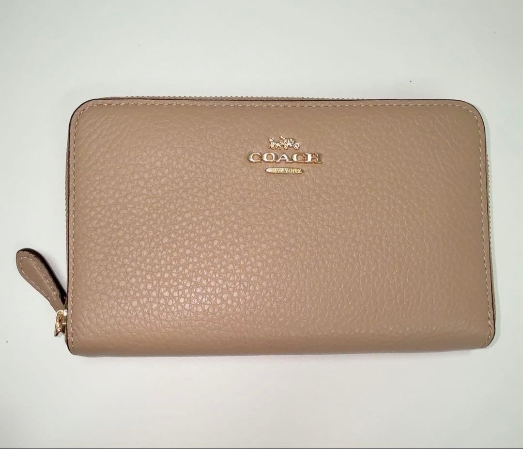 【 新品未使用 】COACH ベージュ 二つ折り財布