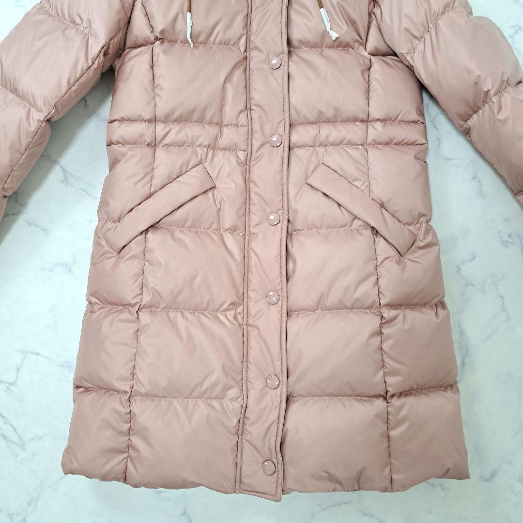 未使用 タグ付 COACH コーチ ダウンコート ロゴ ロング ファー ピンク