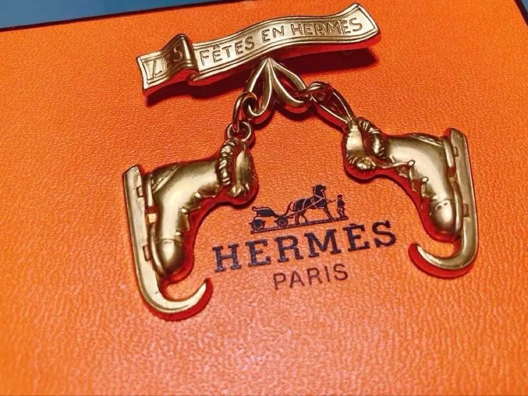 【未使用品】Hermes　エルメス　スケートシューズモチーフ　ブローチ