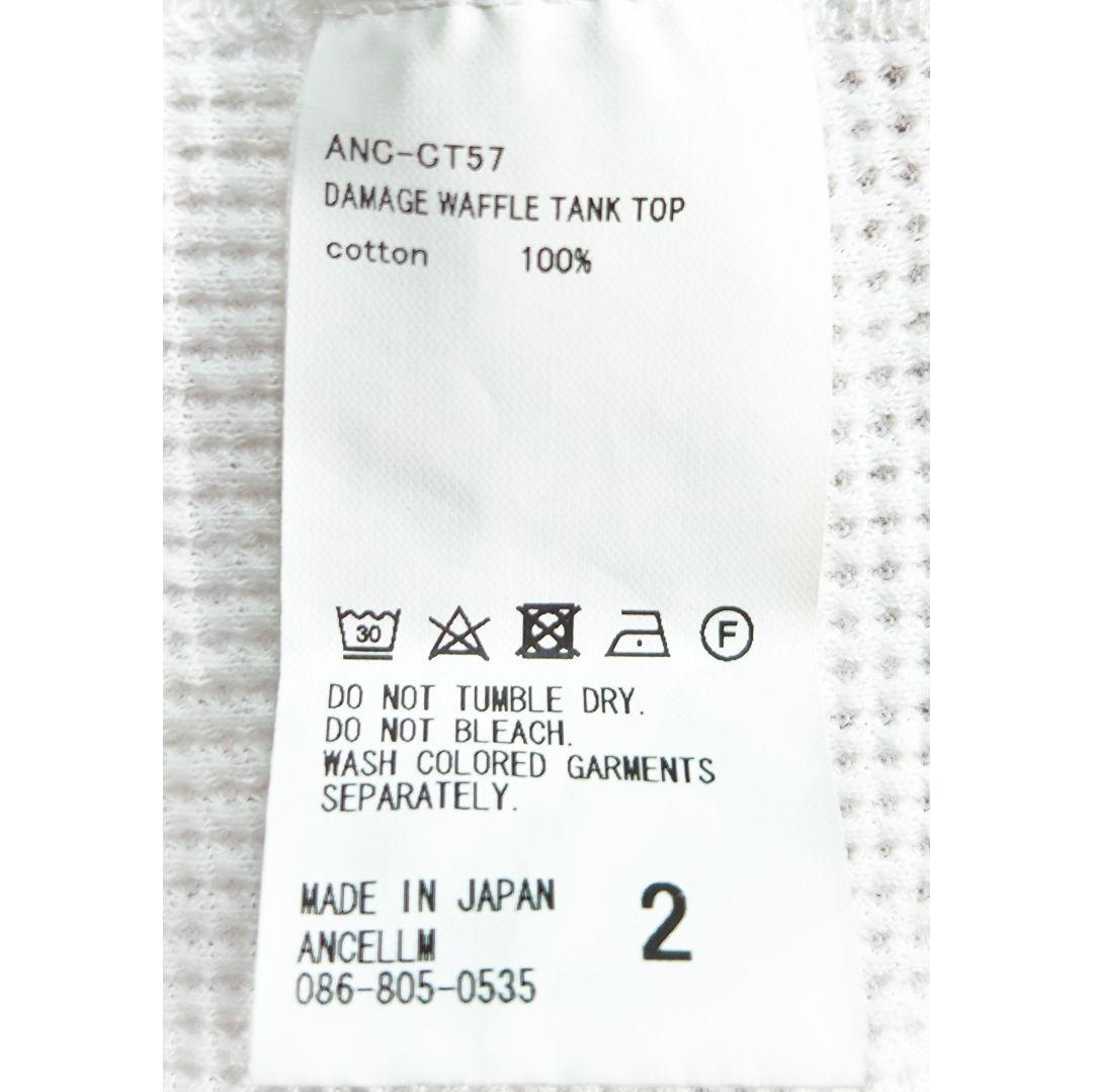 トップス ANCELLM 24SS DAMAGE WAFFLE TANK TOP