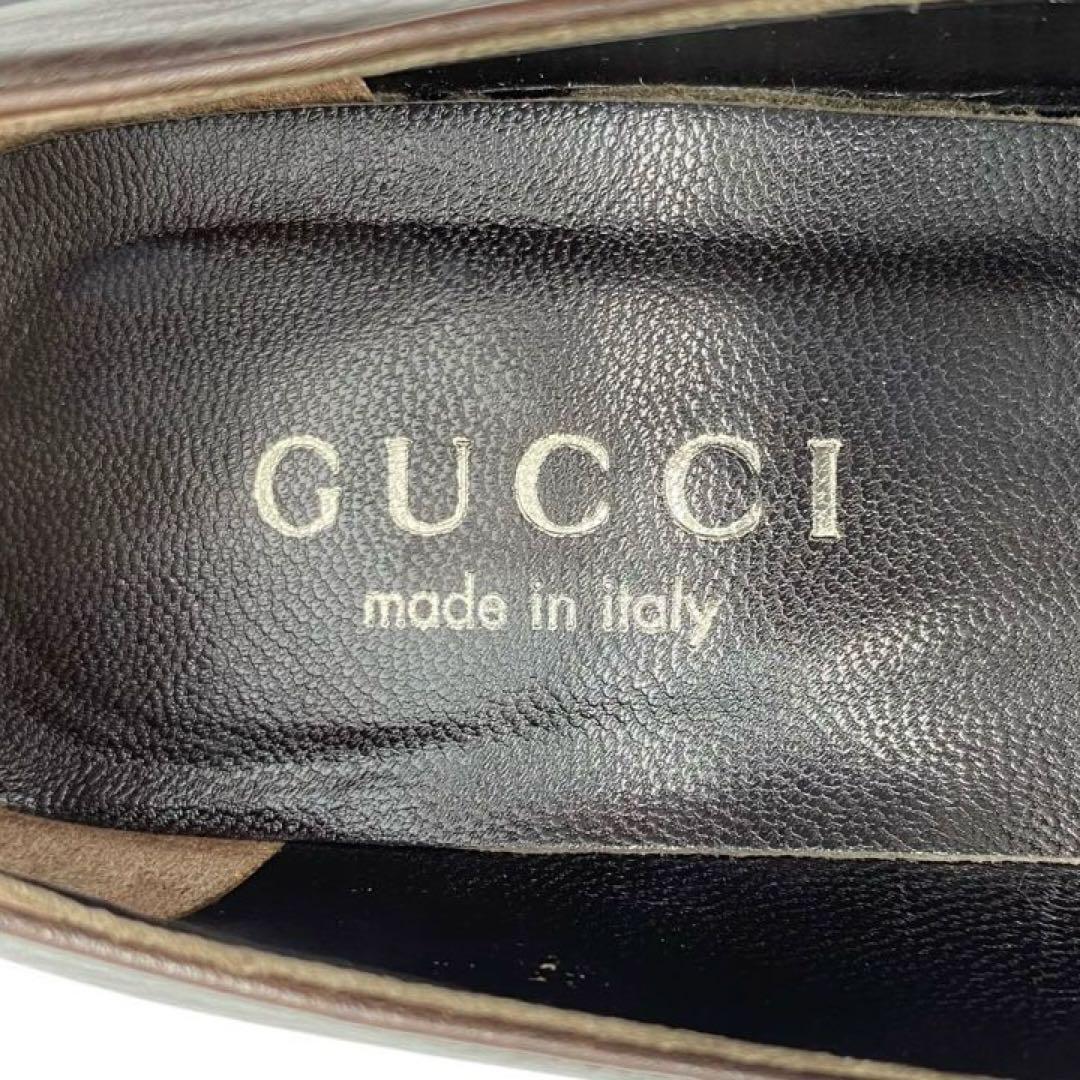美品 GUCCI グッチ ホースビット ヒール パンプス レザー チャンキー
