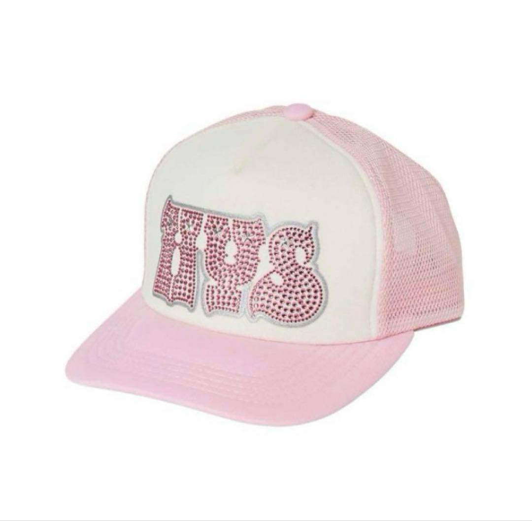 新品！ HYS ラインストーン 帽子 HYPNOTIZED LOGO ピンク