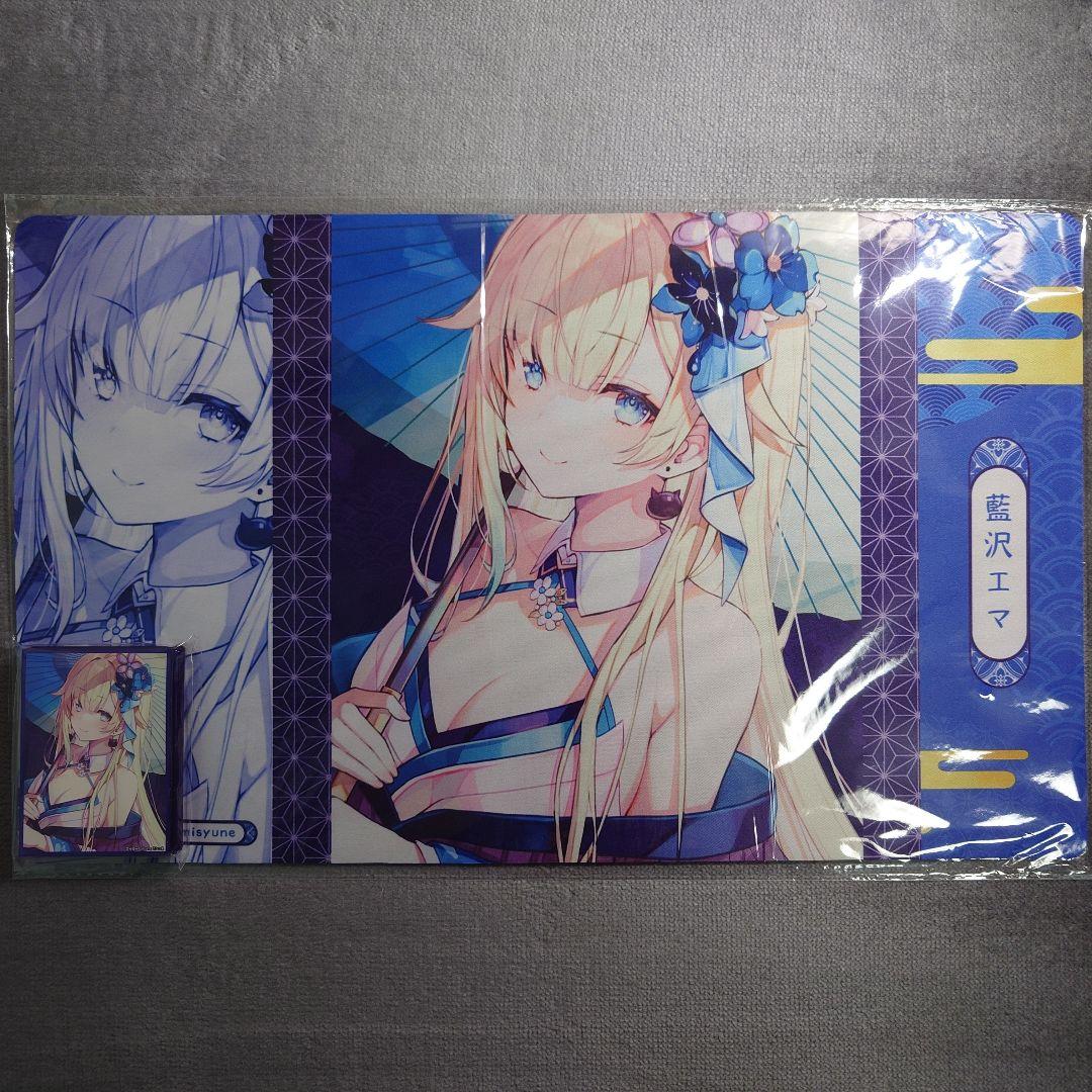 α3 ぶいすぽっ! 和服&和傘&黒猫のピアス 藍沢エマ スリーブ&プレイマット