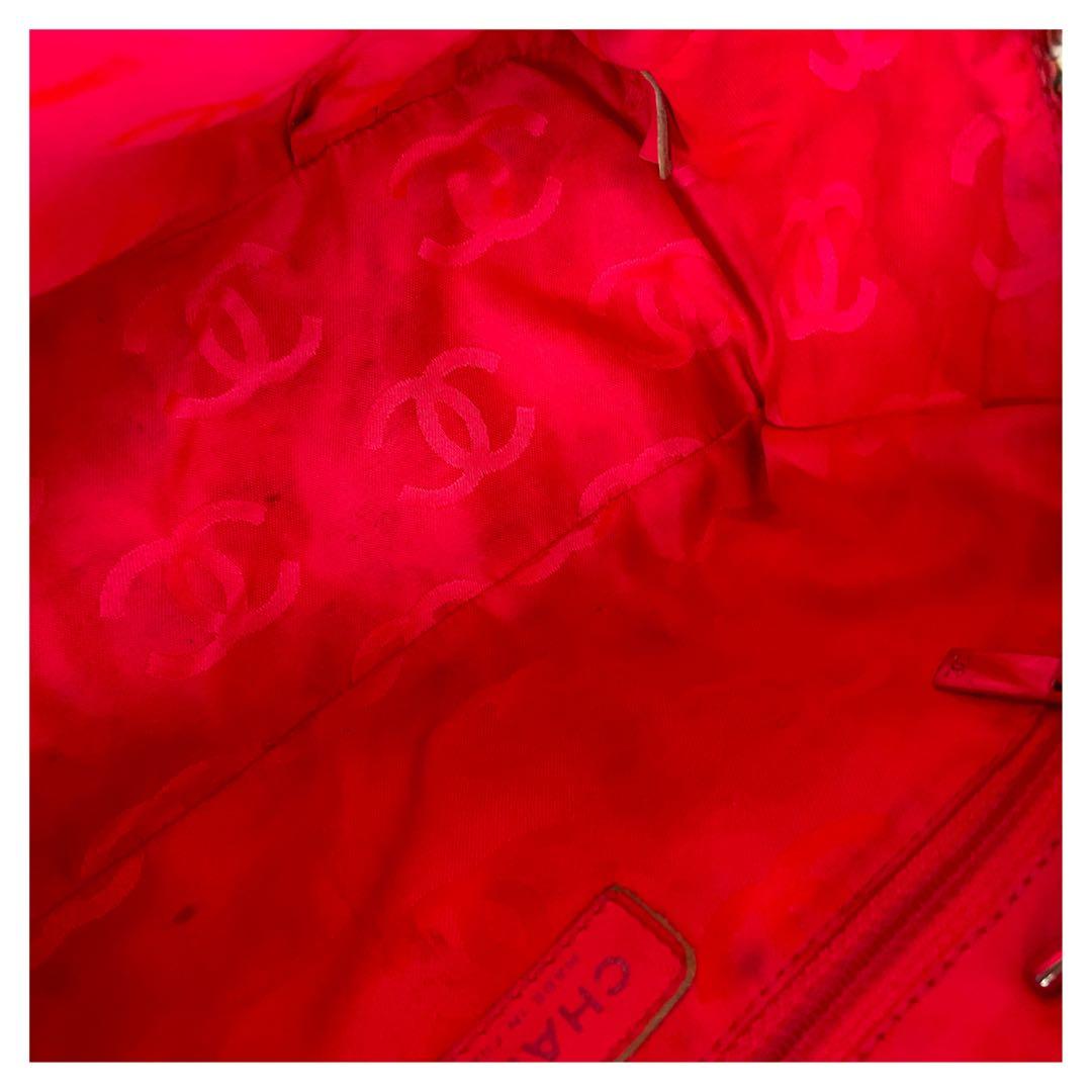 シャネル カンボンライン ラムスキン ショルダーバッグ ホワイト シルバー金具