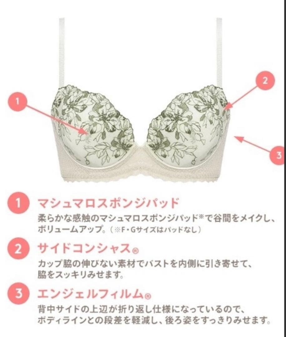 アモスタイル チャーミングラマー ブラジャー＆ショーツ3枚 C80 L ピンク