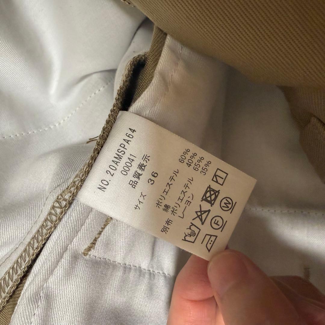 【美品】シンゾーン トムボーイパンツ ベージュ 36 タックパンツ