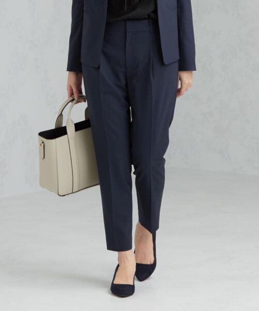 手洗い可能 カチリラ ノーラペル ジャケット テーパードパンツ セットアップ