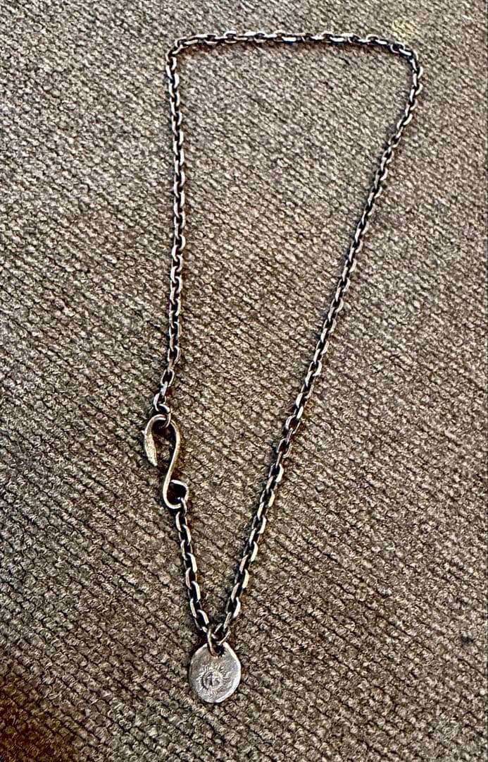 ゴローズ　イーグルフック細角チェーン　47㎝　銀太陽メタル大　goro's