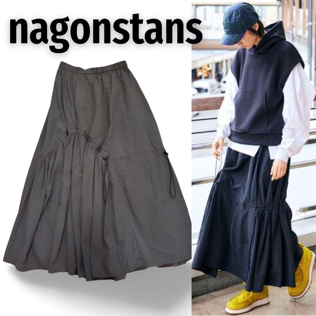 スカート nagonstans asymmetry drawstring skirt M